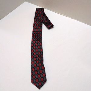 Billy London UK Black Gray Maroon Diamond Lined Men's Ties NT#6